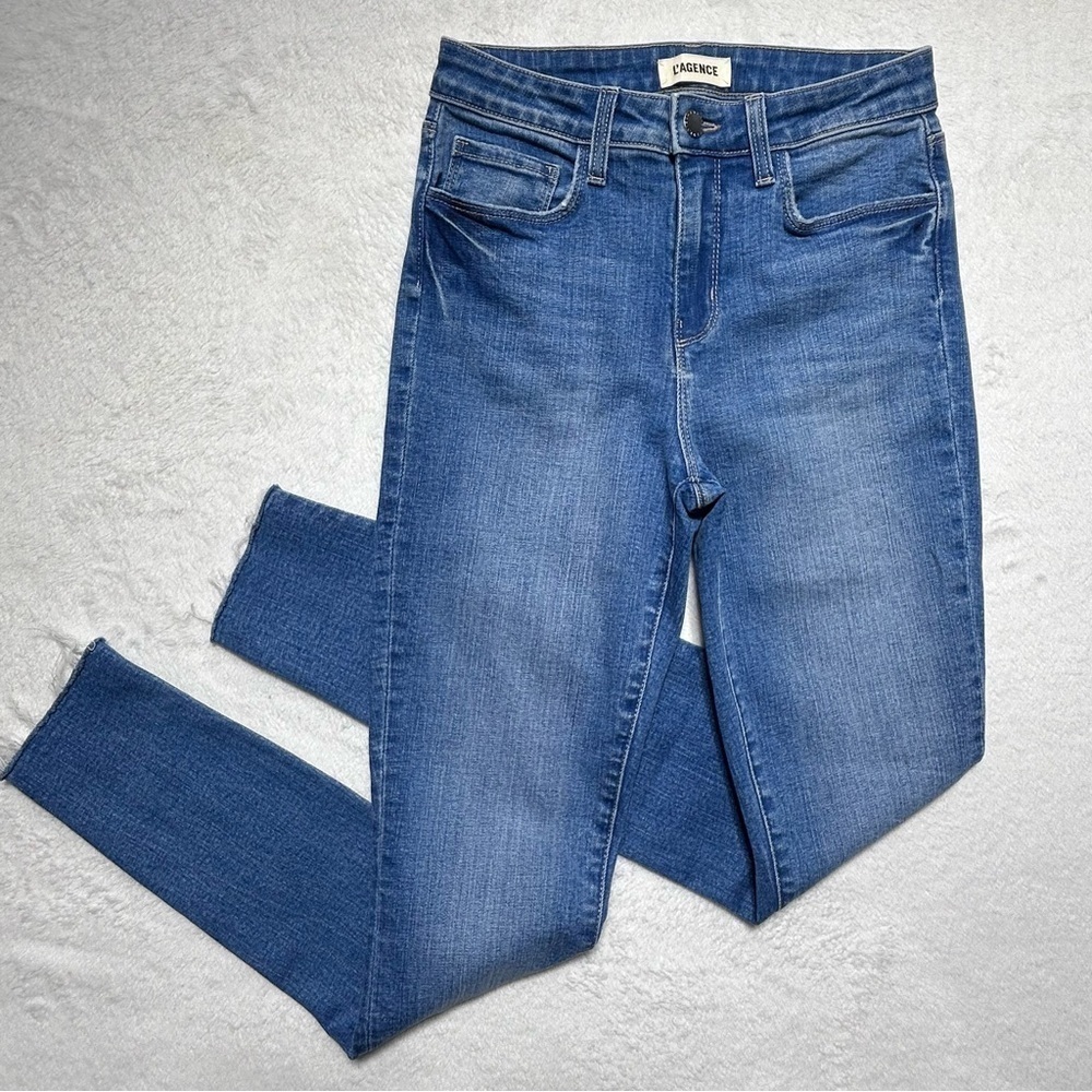 L’agence Jeans Womens 25 Marguerite High Rise Skinny Jeans Medium Wash New - Picture 15 of 15
